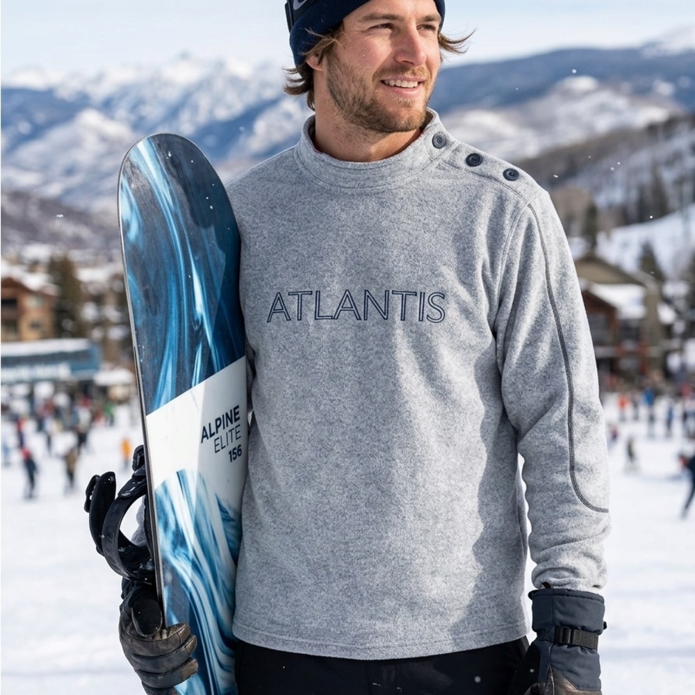 Atlantis Weathergear Marblehead mock neck sweater/fleece, size xl